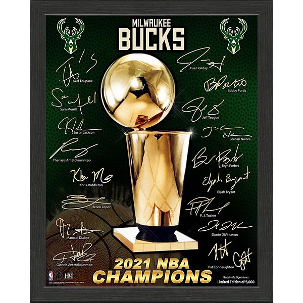 Lids Milwaukee Bucks Highland Mint 2021 NBA Finals Champions 12'' x 20''  Signature Trophy Photo