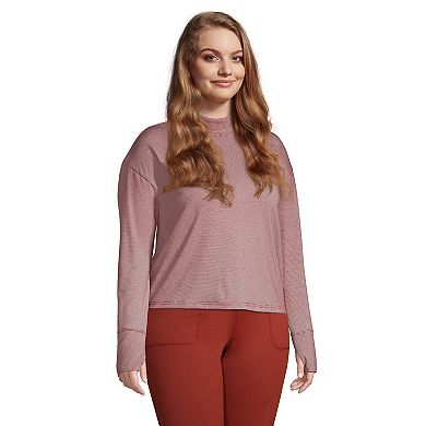 Plus Size Lands' End Performance Mockneck Tee