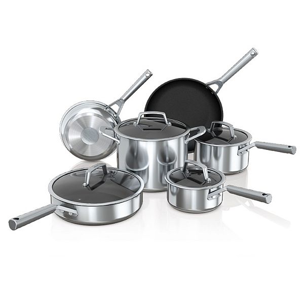 Ninja Foodi NeverStick Stainless Steel 10pc. Cookware Set