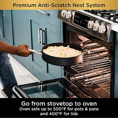 Ninja™ NeverStick® Premium Anti-Scratch Nest System, 5-Quart Sauté Pan with Glass Lid C50150