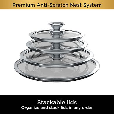Ninja™ NeverStick® Premium Anti-Scratch Nest System, 5-Quart Sauté Pan with Glass Lid C50150