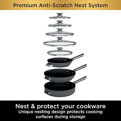 Ninja Foodi NeverStick Premium Anti-Scratch Nest System 8-qt. Stock Pot with Glass Lid
