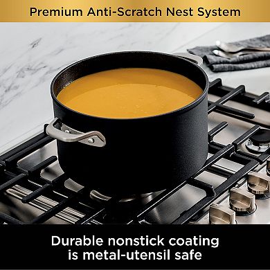 Ninja Foodi NeverStick Premium Anti-Scratch Nest System 8-qt. Stock Pot with Glass Lid