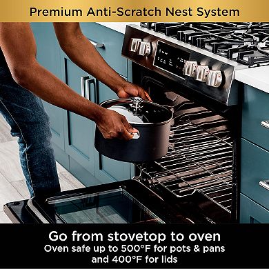 Ninja Foodi NeverStick Premium Anti-Scratch Nest System 8-qt. Stock Pot with Glass Lid