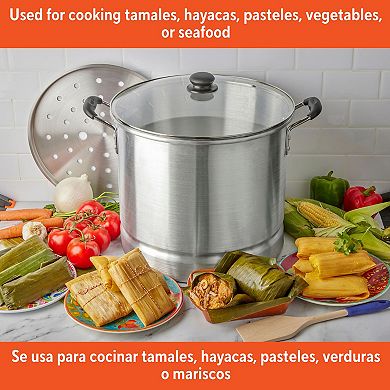 IMUSA 24-qt. Steamer with Glass Lid