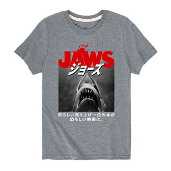 Boys 8-20 Jaws Poster Kanji Tee