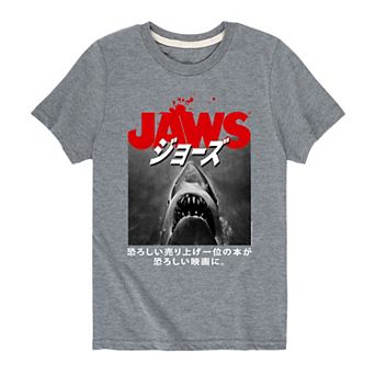 Boys 8-20 Jaws Poster Kanji Tee