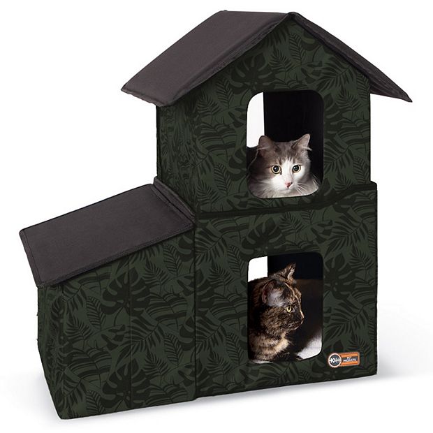 K H Pet Outdoor Two Story Kitty House with Dining Room