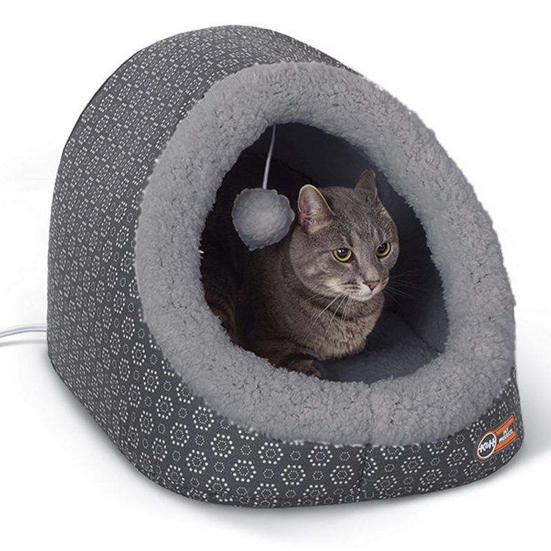 K&H Thermo-Pet Cave Geo Print, Grey