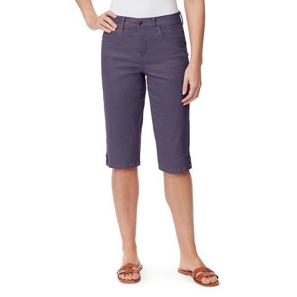 Petite Gloria Vanderbilt Sasha Belted Denim Skimmer Capris