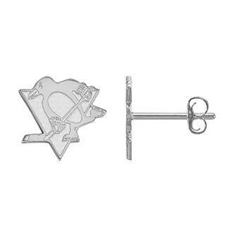LogoArt Sterling Silver Pittsburgh Penguins Mini Logo Post Earrings
