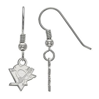 LogoArt Sterling Silver Pittsburgh Penguins Mini Logo Dangle Earrings