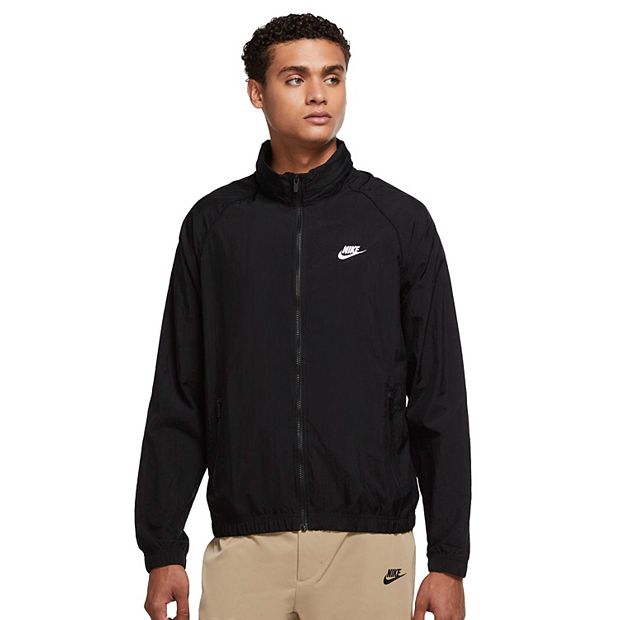 Nike track jacket discount black and white