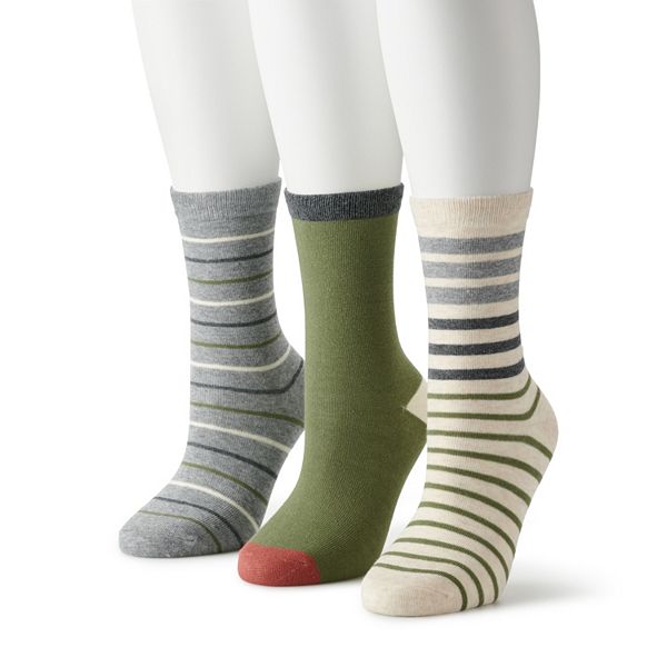Women's Sonoma Goods For Life® 3-Pack Color Block & Striped Dress Socks