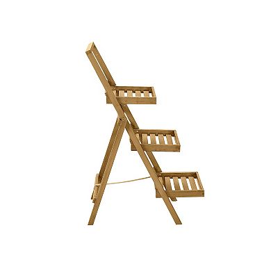 Linon Rockport 3-Tier Indoor / Outdoor Planter Stand Floor Decor