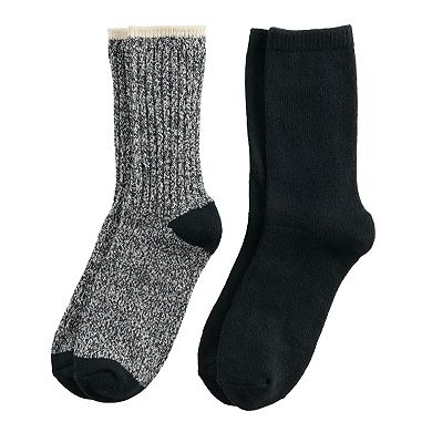 Women's Sonoma Goods For Life® 2-Pack Super Cozy Ribbed Crew Socks