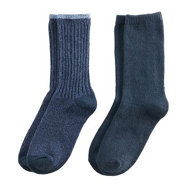 Women's Sonoma Goods For Life® 2-Pack Super Cozy Ribbed Crew Socks