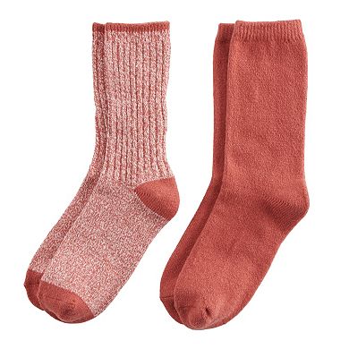 Women's Sonoma Goods For Life® 2-Pack Super Cozy Ribbed Crew Socks