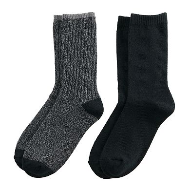 Women's Sonoma Goods For Life® 2-Pack Super Cozy Ribbed Crew Socks