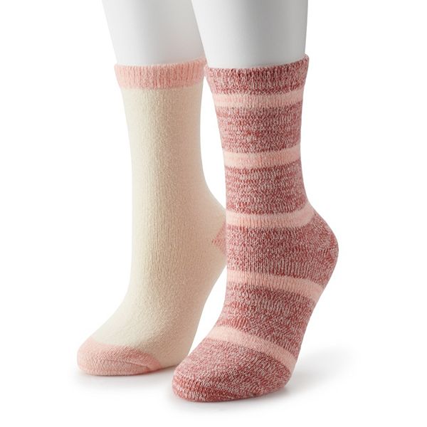 Women's Sonoma Goods For Life® 2Pack Super Cozy Run Stripe Crew Socks