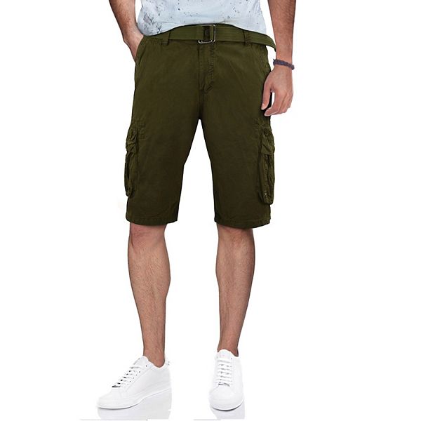 MENS 100% GENUINE LEATHER CARGO SHORTS with DOUBLE ZIP ZIPPER 