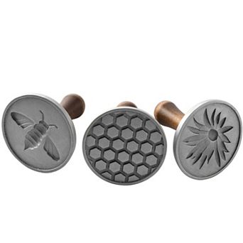 Nordic Ware 3 pc Honeybee Cast Cookie Stamp Set