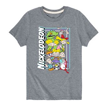 Boys 8-20 Nickelodeon All Stars 90s Group Rectangle Tee