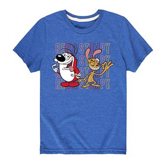 Boys 8-20 Nickelodeon Ren & Stimpy Stacked Words Tee