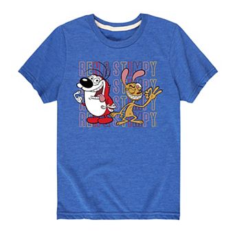 Boys 8-20 Nickelodeon Ren & Stimpy Stacked Words Tee