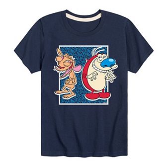 Boys 8-20 Nickelodeon Ren & Stimpy Laughing Square Tee