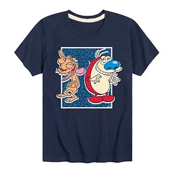 Boys 8-20 Nickelodeon Ren & Stimpy Laughing Square Tee