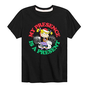 Boys 8-20 Nickelodeon Rugrats Christmas "My Presence Is A Present" Angelica Tee