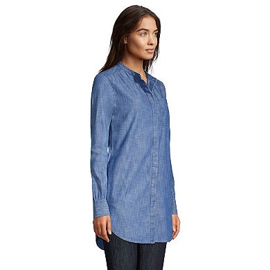 Petite Lands' End Poplin A-line Tunic Shirt