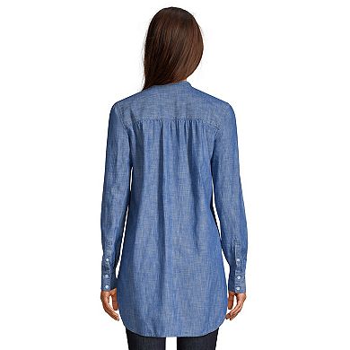 Petite Lands' End Poplin A-line Tunic Shirt