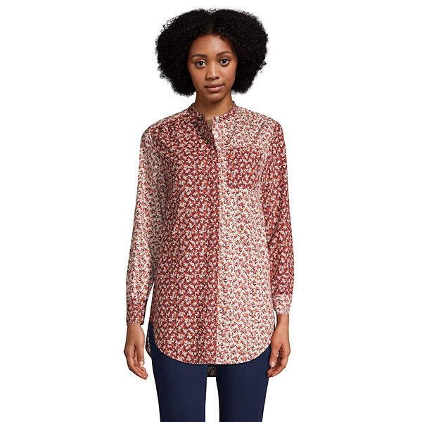 Petite Lands' End Poplin A-line Tunic Shirt