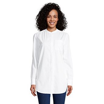Petite Lands' End Poplin A-line Tunic Shirt