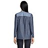 Petite Lands' End Chambray Peasant Top