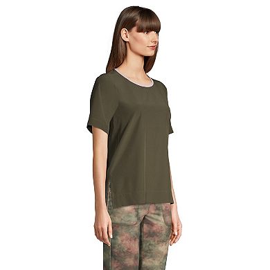Petite Lands' End Elbow Sleeve Commuter Tee