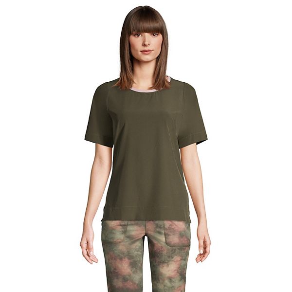 Petite Lands' End Elbow Sleeve Commuter Tee