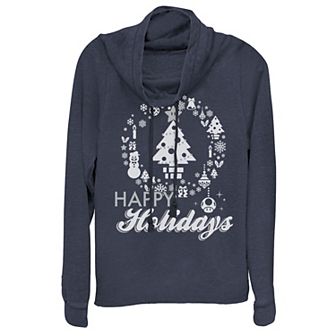 Juniors' Super Mario Happy Holidays Christmas Tree Hoodie