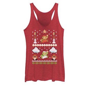 Juniors' Nintendo Super Mario Goomba Ugly Christmas Sweater Tank Top