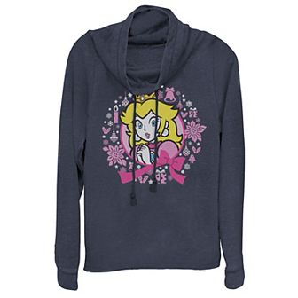 Juniors' Super Mario Bros. Princess Peach Christmas Knit Style Hoodie