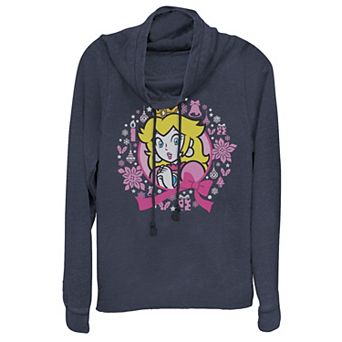 Juniors' Super Mario Bros. Princess Peach Christmas Knit Style Hoodie