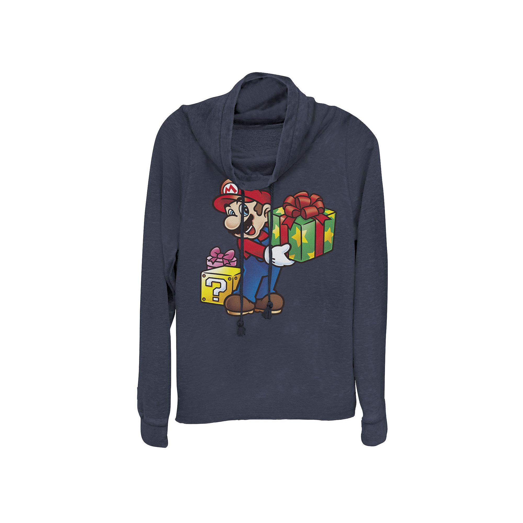 Juniors Nintendo Super Mario Wrapped Christmas Presents Hoodie, Girls, Si