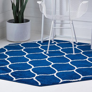 Unique Loom Rounded Trellis Frieze Rug