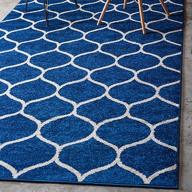 Unique Loom Rounded Trellis Frieze Rug