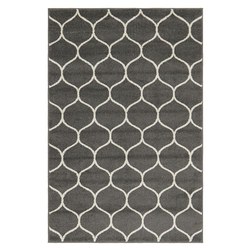 Unique Loom Rounded Trellis Frieze Rug, Grey, 10X14 Ft