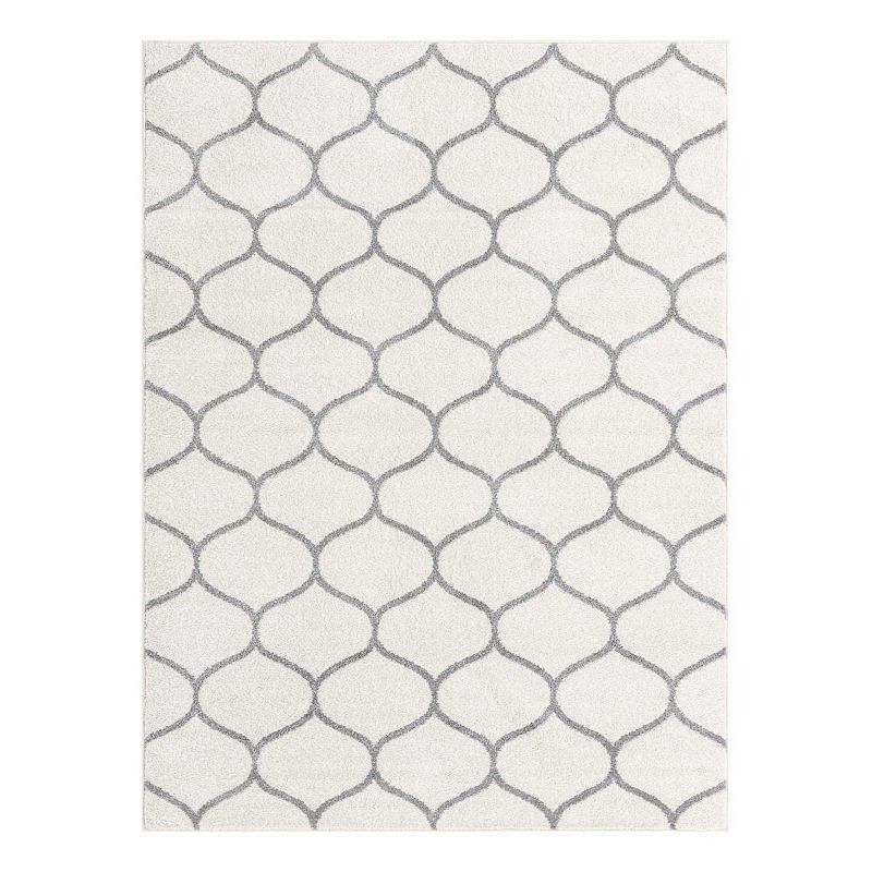 Unique Loom Rounded Trellis Frieze Rug, Beig/Green, 10X14 Ft