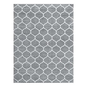 Unique Loom Rounded Trellis Frieze Rug