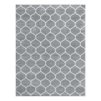 Unique Loom Rounded Trellis Frieze Rug